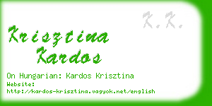 krisztina kardos business card